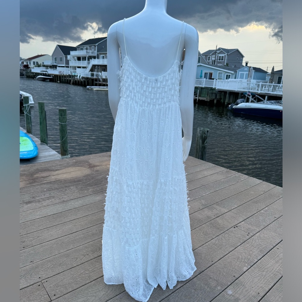 Zara White Spaghetti Strap Dress with Chic Design
